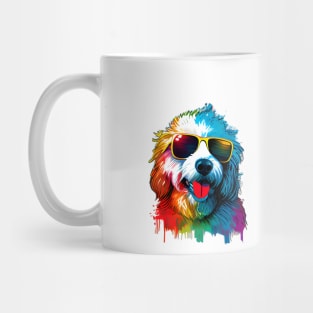 Colourful Cool Labradoodle Dog with Sunglasses Mug